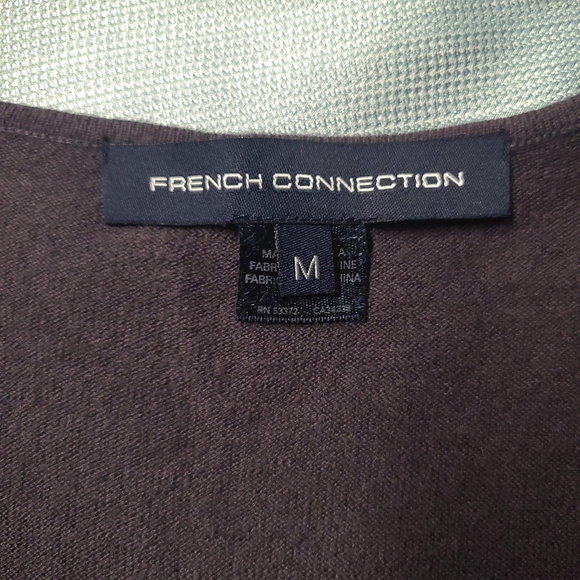 FCUK Silk Sleeve Knit Top in Deep Grey - Picture 5 of 16